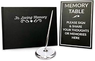 Funeral Memory Book | Condolence Book | Memorial Guest Book | Guest Book for Funeral Hardcover | Guestbook for Celebration of Life Memorial Service | Book of Condolence with Memory Table Card Sign