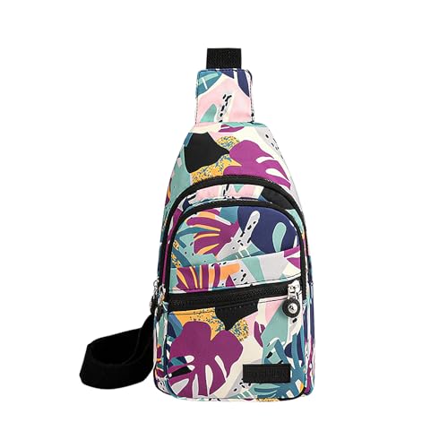 WisePoint Bolso Bandolera, Bolso Cruzado de Nylon Mochila Bandolera con Correa Ajustable para Hombres y Mujeres, Bolso de Pecho para Viajes, Compras (Estilo 1)