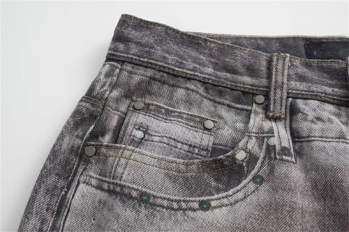 Men’s 3D Printing Denim Jeans, Retro Streetwear Hip Hop Style, Loose Wide Leg Casual Trousers4