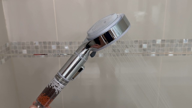Regadera de mano filtrada Socila con botón On/Off, 6 modos de rociado, masajeador para espalda, reduce cloro y fluoruros, incluye manguera y soporte miniatura 7