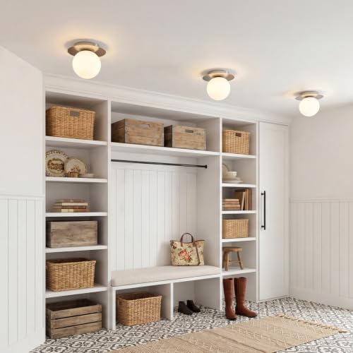 Image of Mid-Century Wall Sconces Ceiling Light Fixture,Nickel 2 Pack