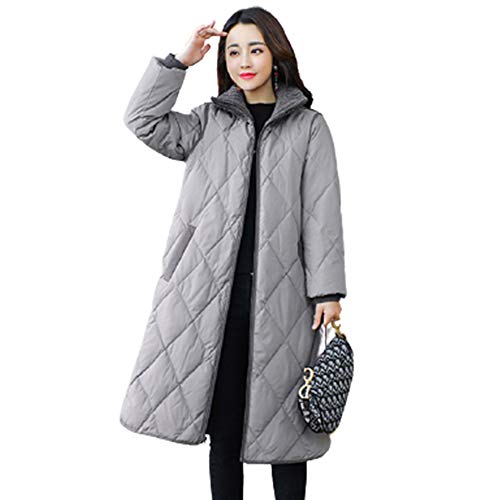 Manteau d'hiver pour femme AKT veste de ville décontractée grise en coton 3XL