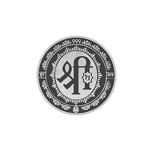 Image of MAA SILVER Pure Silver Laxmi Ganpati Saraswati Trimurti BIS Hallmarked Round Coin Chandi Sikka Perfect for Gifting Investment Diwali Dhanteras (999 Purity)