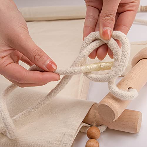 Conjunto de assento de lona de madeira para bebês, balanço de pendurar para ambientes internos e ext