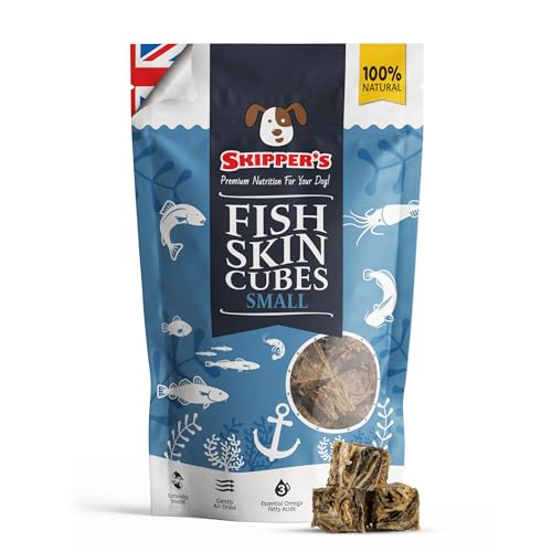 SKIPPERS Fish Skin Jerky Cubes Small (22.5cm) 70g Grain Free Dog Treats Air-Dried