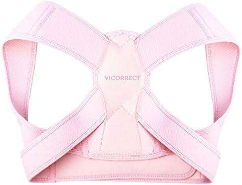 Posture Corrector for Women and Men, Vicorrect Adjustable Upper Back Brace for Clavicle Support and Providing Pain Relief from Neck, Shoulder, and Upper Back (S/M)
