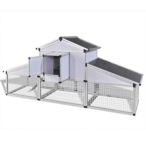 Tidyard Aluminium Chicken Coop with Runs and 1 Nest Box Suitable for chickens