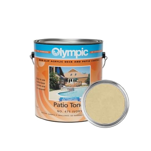Olympic Patio Tones - Ivory - 1 Gallon - Non-slip acrylic deck and patio coating, concrete restorer.