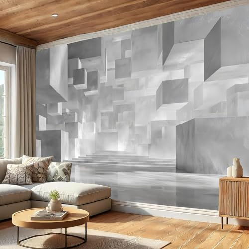 Papier peint polygones moderne pour cacher mur terne de chambre - 6