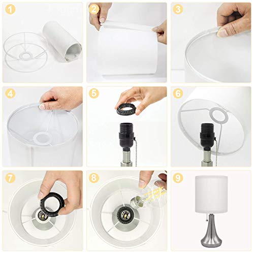 Amuv Nightstand Lamps For Bedrooms Set Of 2,Small Bedside Lamp,End Table Lamps Set Of 2, Mini Lamps For Living Room Table Top,White Shade,Pull Chain Switch,Bulb Not Included #TOP6