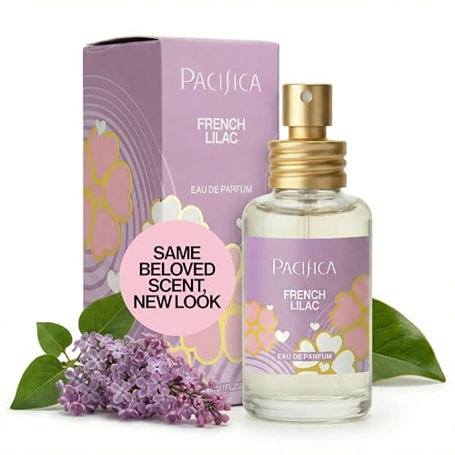 Pacifica French Lilac Spray Perfume – Clean Vegan Floral Fragrance for Women, Fresh-Cut Lilac & Powdery Magnolia Notes, Long-Lasting Romantic Spring Scent, 1 oz