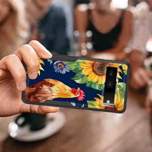 Vobber for Pixel 8a Case,Heavy Duty Dual Layer Hybrid Hard PC Soft Rubber Shockproof Protective Rugged Bumper Case for Google Pixel 8a 6.1 Inch 2024,Chicken Sunflower - image 7