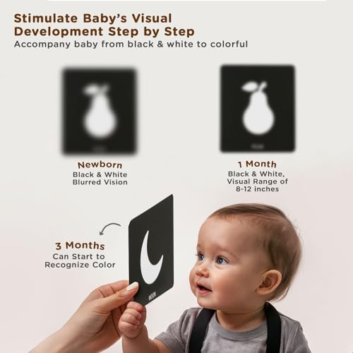 Image of Play Nation Premium High Contrast Flash Cards for New Born Baby,30 Black&White Flash Cards for 0-12 Month,Preschool Learning Activities for Infants,Visual Stimulation&Sensory Development,Birthday Gift