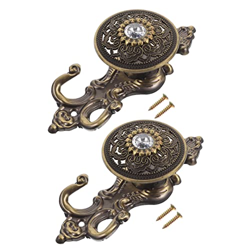 Luxshiny 2piezas Ganchos para Cortinas De Ducha Aleación con Diseño Vintage y Pedrería Soporte Fácil De Instalar para Cocina y Salón Decorativo y Compatible con Cortinas Visillos