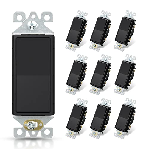 Interrupteur à bascule unipolaire 15A 120/277V ELEGRP noir mat lot de 10 interrupteurs muraux