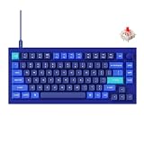 Keychron Q1 RGB Wired Custom Mechanical Keyboard Knob Version, 75% Layout QMK/VIA Programmable with Hot-swappable Gateron G Pro Red Switch Double Gasket Compatible with Mac Windows Linux (Blue)