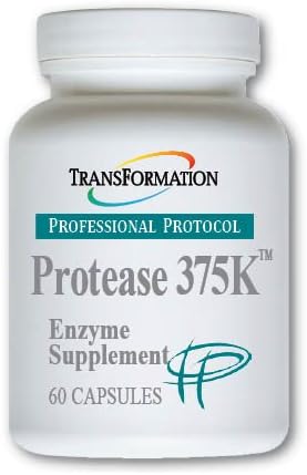 TRANSFORMATION THE GENESIS OF GOOD HEALTH Enzymes Protease 375K Enzyme Blend, 60 Capsules - #1 Practitioner Recommended, High-Potency Supplement for Protein Absorption