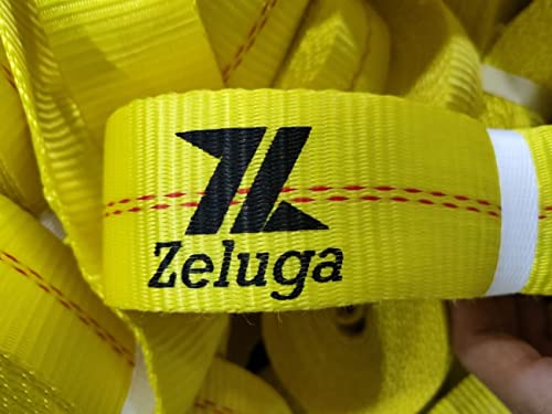 Zeluga Zl182 2In. X 27Ft. Heavy Duty 10,000 Lbs Capacity Ratcheting Tie Down With Double R15 J-Hook, Yellow #TOP4