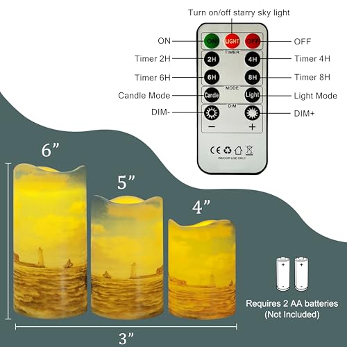 Bougies piliers LED vacillantes à télécommande pour un éclairage ajustable