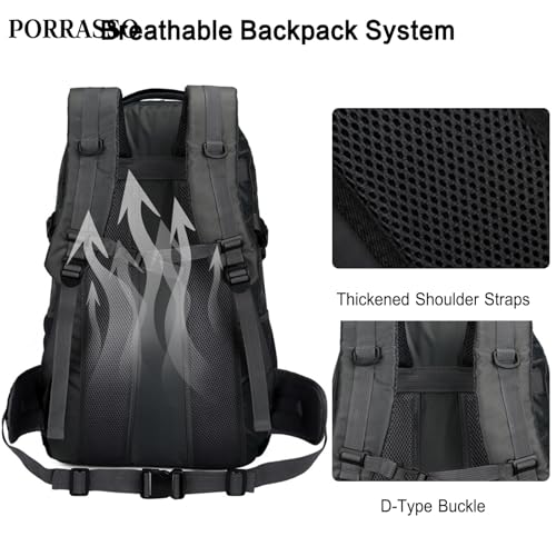 Mochila de senderismo 60L impermeable para camping y trekking miniatura 6