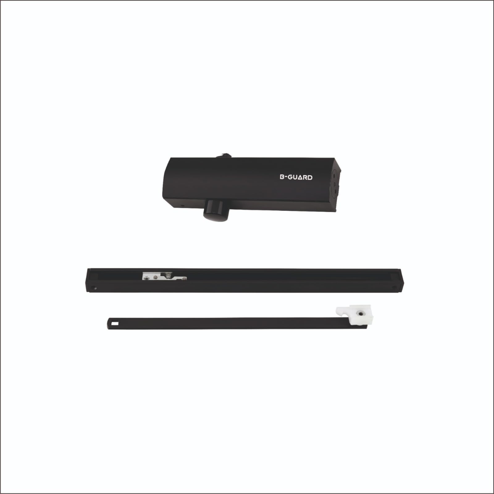 BGUARD Automatic Pelmet Arm Door Closer with Double Speed for Heavy Door I Aluminium I Wooden & Metal Doors I Capacity 60 to 90Kg I Door Panel Upto 950mm 5 lakh Cycle Tested (BDC-60PB- Black matt
