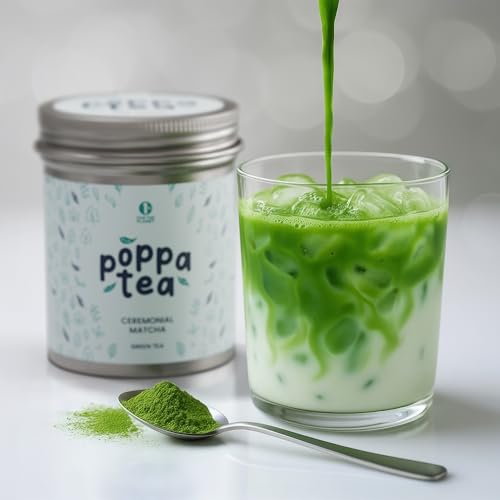 PoppaTea Matcha Tee - Zeremoniell - Japanischen Grünteeblättern (50g Nachfüllbeutel, Matcha)