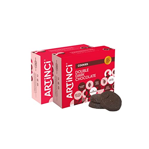 Image of Artinci Keto Double Dark Chocolate Cookies, As Seen on Shark Tank, Sugar Free Diabetic Friendly with High Protein & Fibre Diet Biscuits, Low GI & Carbs, (185g x Pack of 2)