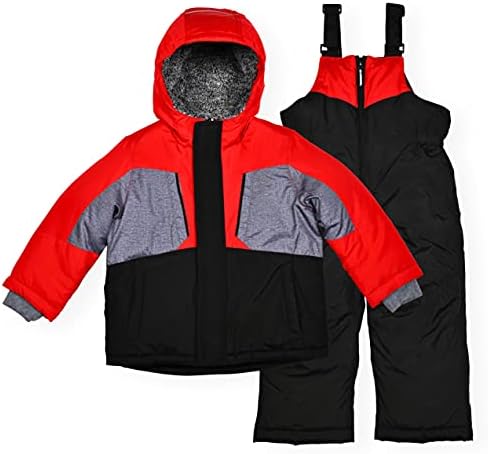 Arctic Quest Boys Color-Blocked 2 Piece Snowsuit, Red, 4