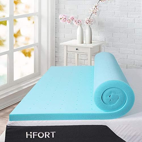 HIFORT 3 inch Foam Mattress Topper Twin XL, Cooling Gel-Infused Memory Foam Mattress Pad Single Bed Topper