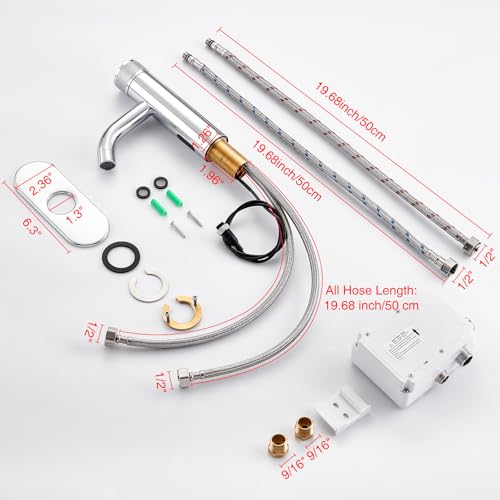 Grifo de lavabo automático con sensor para regular temperatura sobre encimera 6