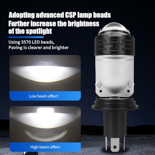 Image of Ultra Bright Led Headlight Bulb /Headlamp Projector With HD Condenser Lens | White Light Reflection Universal Fit For All Bikes & Cars Models (Pack of 1)