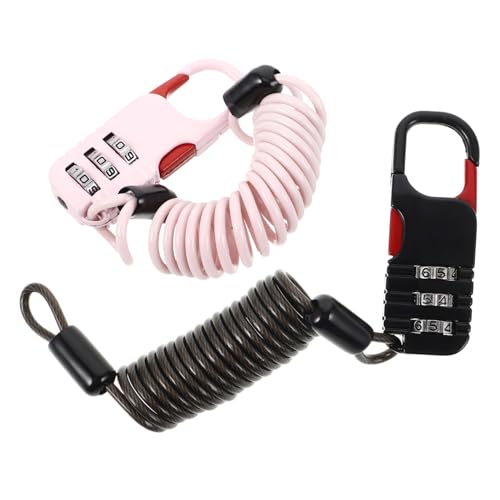 ledmomo 2個リ可能なコンビネーション式ケーブルバイクロック 耐候性高強スチールケーブル 軽量コンパクト設計 自転車 電動スクーター オー