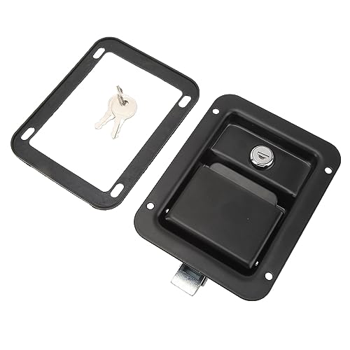 Hapivida Cerradura de Manija para Caja de Herramientas con 2 Llaves, Montaje Superficial Construcción de Acero 140x108mm/5.51x4.25in para Camiones Remolques Caravanas RV