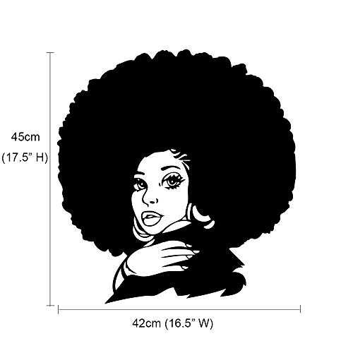 Juekui African Woman Wall Sticker Home Decorations Sexy Art Beauty Hair Salon Decor Vinyl Murals Ws58 (Black 42X45Cm) #TOP4