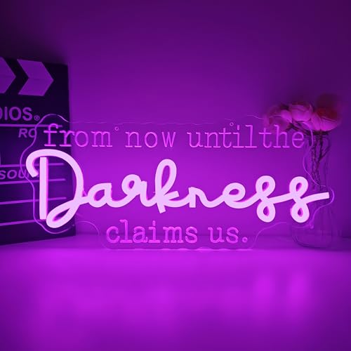 From Now Until The Darkness Claim Us Neon Sign Throne of Glass Neon Light for Wall Decor Dimmable Led Throne of Glass Wall Art Decoration, From Now Until The Darkness Claim Us Light Up Sign for Bedroom, Library, Study, Purple Lamp for Christmas Birthday Gifts by Dpaint - Used condition - US$31.34