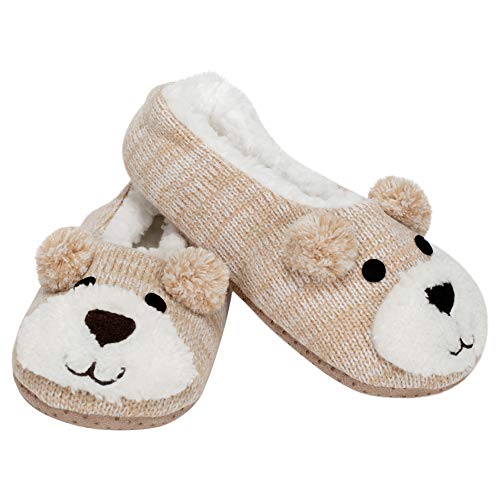 Elanze Designs Womens Animal Cozy Indoor Plush Lined Non Slip Fuzzy Soft Slipper