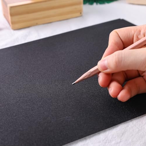 image for BigOtters 27 Sheets Black Glitter Cardstock Paper 8.5” x 11”, Spar