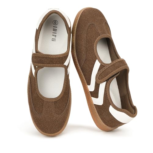 Image of IDIFU Mary Jane Sneakers for Women Retro Fashion Casual Ballet Flats