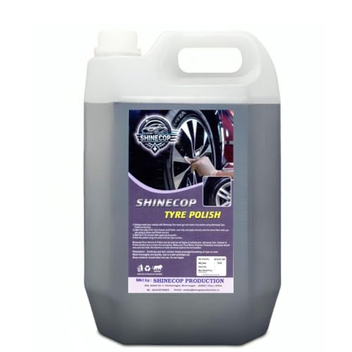 Bike & Car Tyre Polish 5 Liter Extreme Black Tyre Shine - Long Lasting Tyre Gloss & Dirt Repellent Formulation | Prevents Fading and Cracks | Non-Greasy and Pleasant Fragrance (5 Liter, BLACK)