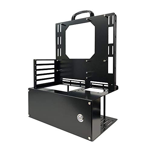 Nagao Seisakusho Open Frame Ver.Micro-ATX - Gabinete de acero negro compatible con Mini-ITX, Mini-DTX, Micro-ATX con 5 ranuras de expansión, soporte para fuente ATX hasta 220mm miniatura 1
