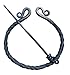 Nautical-Mart Hand-Forged Twisted Black Iron Brooch Medieval Viking Cloak Pin