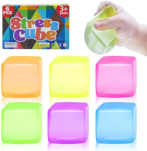 6 Pack Stress Cube Squishy Stress Balls for Adults Kids, Sensory ...