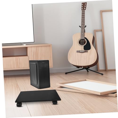 Soporte para torre de computadora LALAFINA con ruedas, soporte móvil para CPU bajo el escritorio, compatible con gabinetes de torre, diseño negro miniatura 6