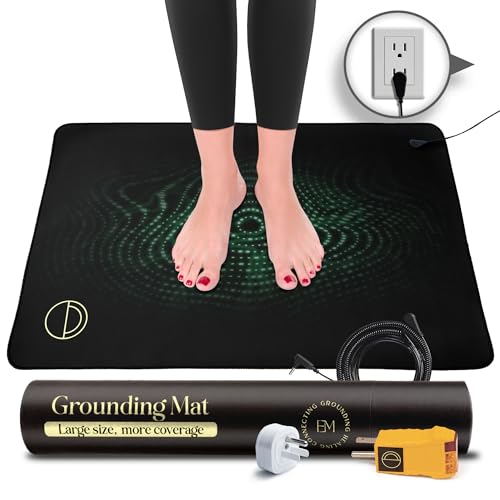 Earth and Moon Grounding Mat for Bed - 35.4" x 23.6" Large Grounding Pad Universal Starter Kit for Overall Wellbeing - Earth Grounding Mat - Pair Your Grounding Mats w/Grounding Sheets