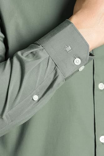 Image of Louis Philippe Men's Regular Fit Easy to Iron Everyday wear Premium Cotton Full Sleeve Solid Formal Shirt