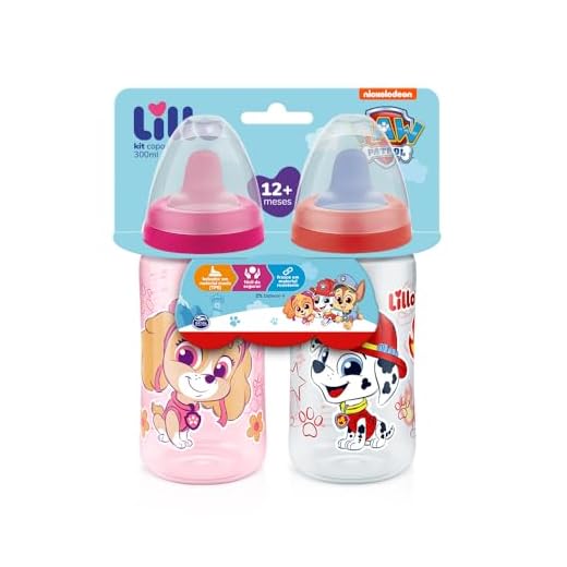 Kit 2 Copos de Treinamento Patrulha Canina Rosa/Verm - Lillo