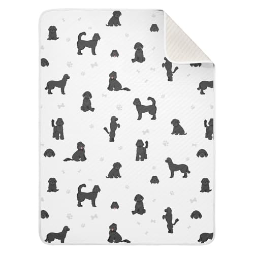 Image of Labradoodle Black Baby Swaddle Blanket for Boys and Girls, Muslin Baby Receiving Swaddle Blanket, Soft Cotton Nursery Swaddling Blankets for Newborn Toddler Infant