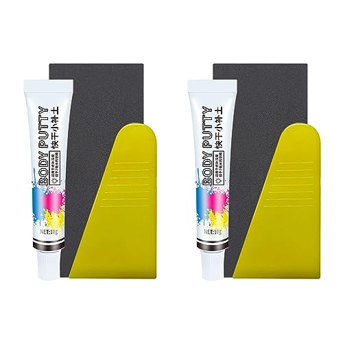 Relleno Carrocería Coche, Masilla Relleno Arañazos Coche, Kit Chip Pintura Automotriz Secado Rápido para Arañazos Profundos, Pintura Descascarada
