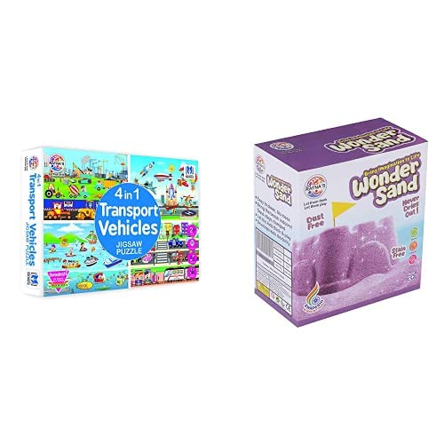 RATNAS 4 in 1 Transport Vehicles Jigsaw Puzzle for Kids. 4 Puzzles 35 Pieces Each, Multicolor&RATNAS Wonder Sand 500 Grams for Play (B0B9GVVZ8N) Amazon Price History, Amazon Price Tracker