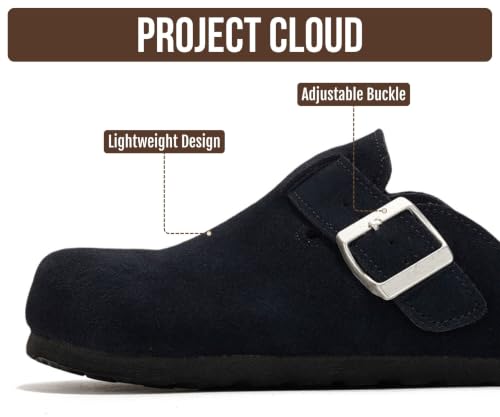 Image of Project Cloud 100% Genuine Leather Footbed Clogs for Women - Memory Foam Arch Support Slippers for Women - Trendy Slip-ons Women's Mules & Clogs Sandals
